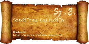Sztáray Emilián névjegykártya